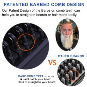 img 2 attached to Ultimate Beard Grooming Set: Heated Beard Straightener Brush with Growth Oil - Perfect Gifts for Men