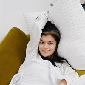 img 3 attached to 🛋️ PHF 100% Cotton Waffle Weave Euro Shams 26" x 26", 2 Pack - Stylish Pure White Euro Throw Pillow Covers for Bed Couch Sofa