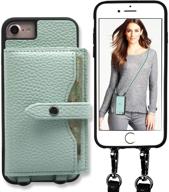 👛 just must wallet case for iphone 6/7/8/se 2020 - stylish leather case with detachable crossbody strap and 4 card holder slots for women logo