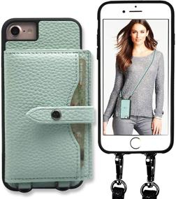 img 4 attached to 👛 Чехол JUST Must Wallet для iPhone 6/7/8/SE 2020 - Стильный кожаный чехол с отстегивающимся плечевым ремнем и 4 слотами для кредитных карт для женщин.