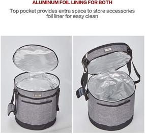 img 1 attached to 👜 HOMEST 2-Compartment Carry Bag for 6-Quart Instant Pot, Pressure Cooker Travel Tote Bag with Accessory Pockets for Spoon, Measuring Cup, Steam Rack | Insulated Carrier with Easy-to-Clean Lining | Grey