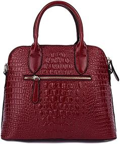 img 1 attached to QZUnique Cowhide Crocodile Shoulder Amphibious Women's Handbags & Wallets for Shoulder Bags