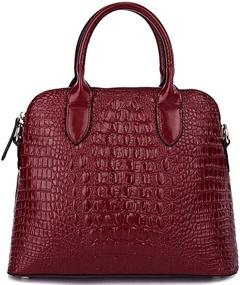 img 2 attached to QZUnique Cowhide Crocodile Shoulder Amphibious Women's Handbags & Wallets for Shoulder Bags