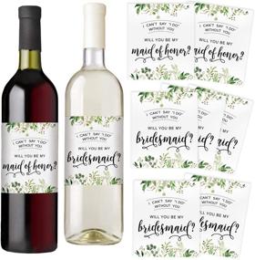 img 2 attached to 🍾 Bridal Party Wine Bottle Labels: Set of 7 for Maid of Honor and Bridesmaids - Perfect Bridal Party Favors, Ideas, and Gifts: 'I Can't Say I Do Without You'