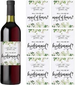 img 4 attached to 🍾 Bridal Party Wine Bottle Labels: Set of 7 for Maid of Honor and Bridesmaids - Perfect Bridal Party Favors, Ideas, and Gifts: 'I Can't Say I Do Without You'