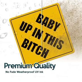 img 2 attached to 🏻 Зона Технология 'Baby Up On This Bitch' Магнит для бампера - набор из 2-х отражающихся знаков безопасности для транспортных средств