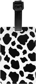 img 4 attached to 🐮 Cow Pattern PVC Luggage Tag – Lightweight Travel Bag Case Label for Backpacks – Ideal for Kids, Women, and Men