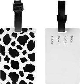 img 3 attached to 🐮 Cow Pattern PVC Luggage Tag – Lightweight Travel Bag Case Label for Backpacks – Ideal for Kids, Women, and Men