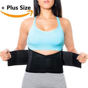 img 2 attached to NeoHealth Plus Size Lower Back Brace - Up to 60 Inch, Posture Recovery, Herniated Disc Pain Relief, Waist Trimmer Weight Loss Ab Belt, Exercise Adjustable for Women & Men Oversize