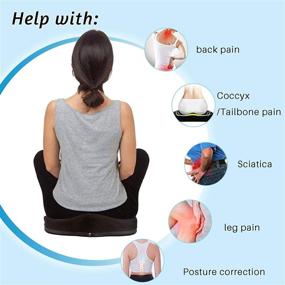 img 2 attached to 🪑 Comfortable Memory Foam Office Chair Seat Cushion for Back Pain Relief - Black