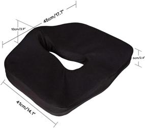 img 3 attached to 🪑 Comfortable Memory Foam Office Chair Seat Cushion for Back Pain Relief - Black