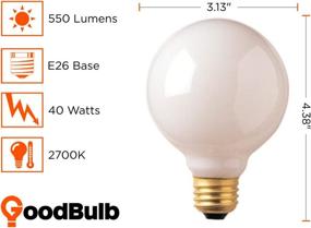 img 3 attached to 💡 GoodBulb 40W G25 Globe Light Bulbs, Frosted Finish, Dimmable 10-Pack - Ideal Vanity Lighting Solution with Soft White Glow (2700K), Medium E26 Base, 550 Lumens