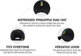 img 1 attached to 🍍 Stay Cool and Stylish with the KBSV-024 BLK Pineapple Vintage Distressed Dad Hat Baseball Cap Polo Style Adjustable