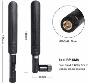 img 2 attached to 📡 Enhance Wireless Performance with 2 x 8dBi WiFi RP-SMA Male Antenna + Pigtail Cable - Perfect for Mini PCIe Card Wireless Routers, PC Desktop, Repeater, FPV UAV Drone, and PS4 Build