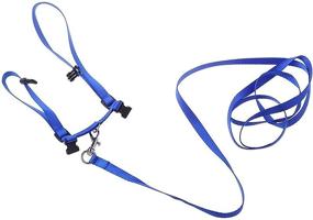 img 1 attached to 🐶 Navy Blue Adjustable Nylon Pet Harness, Collar, and Leash Set for Cats and Small Dogs