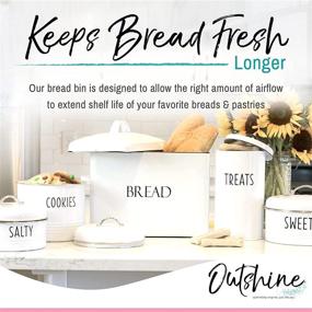 img 1 attached to 🍞 Farmhouse Vintage Metal Bread Box White - Outshine Extra Large Countertop Space-Saving Bread Bin with High Storage Capacity for 2+ Loaves, Ideal Kitchen Countertop Bread Storage Solution