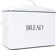 🍞 farmhouse vintage metal bread box white - outshine extra large countertop space-saving bread bin with high storage capacity for 2+ loaves, ideal kitchen countertop bread storage solution логотип