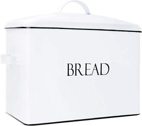 img 4 attached to 🍞 Farmhouse Vintage Metal Bread Box White - Outshine Extra Large Countertop Space-Saving Bread Bin with High Storage Capacity for 2+ Loaves, Ideal Kitchen Countertop Bread Storage Solution