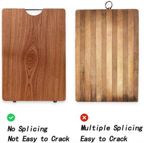 img 3 attached to 🔪 12x16x1.2 Inch Extra Thick Reversible Butcher Block Cutting Board with Handle - Large Wooden Chopping Board for Carving, Fruits, Vegetables, Meats, Cheeses, Charcuterie - Multifunctional Kitchen Serving Board