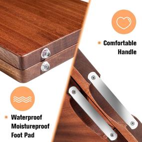 img 2 attached to 🔪 12x16x1.2 Inch Extra Thick Reversible Butcher Block Cutting Board with Handle - Large Wooden Chopping Board for Carving, Fruits, Vegetables, Meats, Cheeses, Charcuterie - Multifunctional Kitchen Serving Board