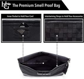 img 1 attached to 🌿 Herb Guard Smell Proof Bag: Combo Lock, 12x10 inches, 3 Ounce Capacity - Includes Grinder Card and Freshness Resealable Bags