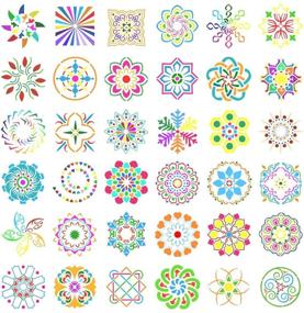 img 3 attached to 36 Pack Mandala Stencils (3.6x3.6 Inch) - Perfect for DIY Painting Art Projects on Wood, Wall, Floor, Fabric, Furniture, Tile - Reusable Mandala Dotting Painting Template Stencil Set - Ideal Christmas Gift