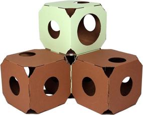 img 2 attached to 🐱 Stackable Modern Cat Condo & Modular Cat Tree - House & Tunnel Cubes for Cats - Made in USA