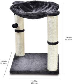 img 1 attached to Cat Condo Tree Tower with Hammock Bed, Scratching Post - Amazon Basics