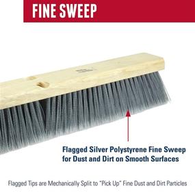 img 2 attached to 🧹 Weiler 42042 24-Inch Fine Sweep Floor Brush with Flagged Silver Polystyrene Fill - Efficient Cleaning Tool for Various Surfaces