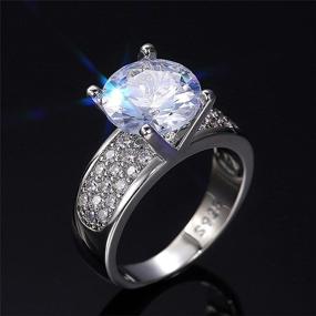 img 2 attached to Sterling Zirconia Diamond Eternity Engagement Women's Jewelry