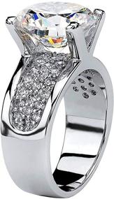 img 3 attached to Sterling Zirconia Diamond Eternity Engagement Women's Jewelry