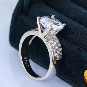img 1 attached to Sterling Zirconia Diamond Eternity Engagement Women's Jewelry