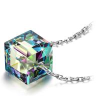 🎁 ninasun fantastic world necklaces for women, sterling silver chain &amp; cube crystals from austria, perfect gift for her - delicate jewelry box included logo