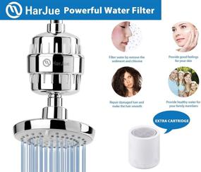 img 1 attached to 🚿 High Pressure Filtered Showerhead Combo - HarJue Shower Head and 15 Stage Shower Filter with 5 Settings, Removes Chlorine, Fluoride, and Harmful Substances, includes 1 Replaceable Filter Cartridge