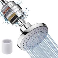 🚿 high pressure filtered showerhead combo - harjue shower head and 15 stage shower filter with 5 settings, removes chlorine, fluoride, and harmful substances, includes 1 replaceable filter cartridge logo