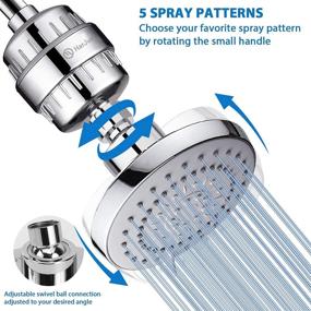 img 3 attached to 🚿 High Pressure Filtered Showerhead Combo - HarJue Shower Head and 15 Stage Shower Filter with 5 Settings, Removes Chlorine, Fluoride, and Harmful Substances, includes 1 Replaceable Filter Cartridge