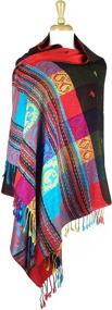 img 2 attached to 🌈 Vibrant Rainbow Tropical Pashmina: Colorful Women's Scarves & Wraps by Paskmlna