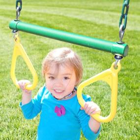 img 1 attached to 🌿 SEO-Friendly Green and Yellow Ring Trapeze with Chain by Creative Playthings