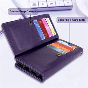 img 2 attached to 🌺 Stylish and Functional Harryshell Detachable Magnetic Wallet Case for Samsung Galaxy S21 5G 6.2 Inch - Flower Purple