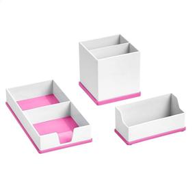 img 3 attached to 🎀 Declutter and Beautify Your Workspace with the Amazon Basics Desk Organization Set in Pink and White