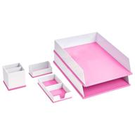 🎀 declutter and beautify your workspace with the amazon basics desk organization set in pink and white логотип