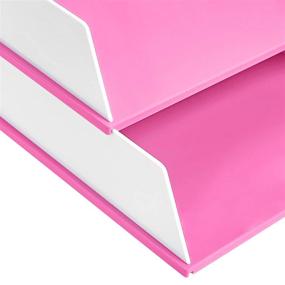 img 1 attached to 🎀 Declutter and Beautify Your Workspace with the Amazon Basics Desk Organization Set in Pink and White