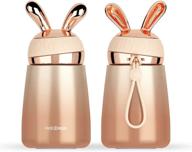 🔒 durable leakproof double stainless steel vacuum girl thermos coffee cup: bpa free travel office school - stunning gold finish логотип