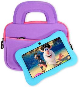 img 3 attached to Contixo 7-Inch Tablet Sleeve Bag with Accessory Pocket - Perfect Fit for Contixo V8/V9, Dragon Touch Y88X Pro/Y88X/M7, iPad Mini, Galaxy Tab A, and Amazon Fire (Purple)