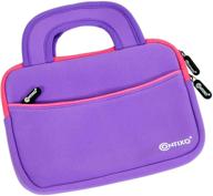 contixo 7-inch tablet sleeve bag with accessory pocket - perfect fit for contixo v8/v9, dragon touch y88x pro/y88x/m7, ipad mini, galaxy tab a, and amazon fire (purple) logo