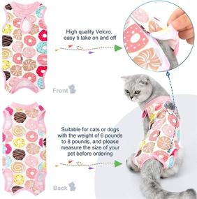 img 2 attached to 🐱 Comfortable Cat Recovery Suits: 4-Piece Cotton Body Wraps for Cats & Small Dogs - Ideal for Abdominal Recovery, Weaning & Breathable Support (4 Styles, M size)