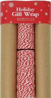 📦️ premium plain kraft postal wrap: 3 rolls of brown kraft paper with red bakers twine logo