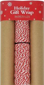 img 4 attached to 📦️ Premium Plain Kraft Postal Wrap: 3 Rolls of Brown Kraft Paper with Red Bakers Twine