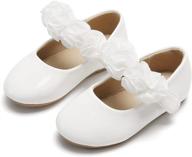 🌸 felix & flora girls' toddler flower girl dress shoes - ballet flats for parties, weddings, and school logo