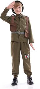 img 3 attached to Soldier Costume Kids，Unisex Hat，Halloween Outfit，Khaki